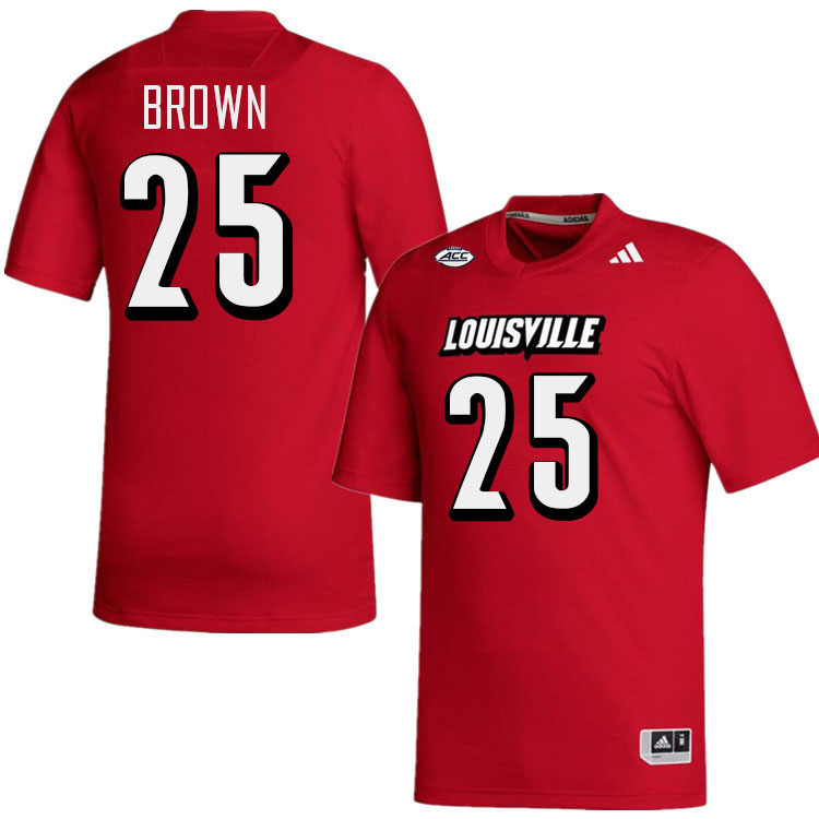 Men #25 Isaac Brown Louisville Cardinals College Football Jerseys Stitched-Red